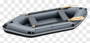 Inflatable Boat With Oars PNG