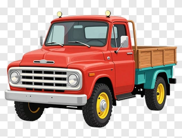 Vintage Red Pickup Truck PNG