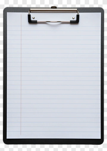 Clipboard With Lined Paper PNG