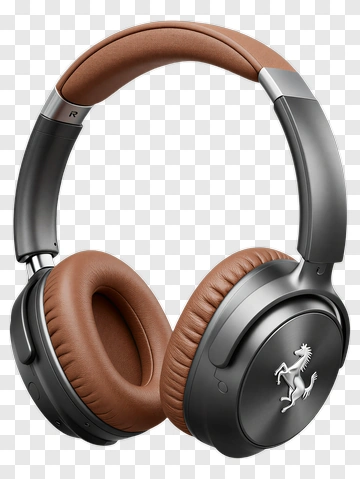 Brown Leather Headphones PNG