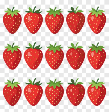 Colorful Strawberry Pattern PNG