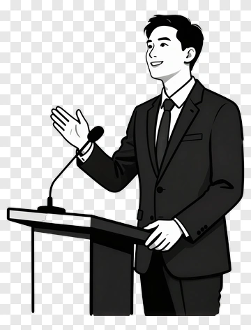 Businessman Giving A Speech At A Podium PNG