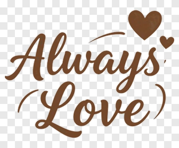 Always Love Text Design PNG