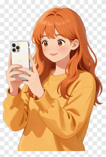 Young Woman Taking A Selfie With A Smartphone PNG