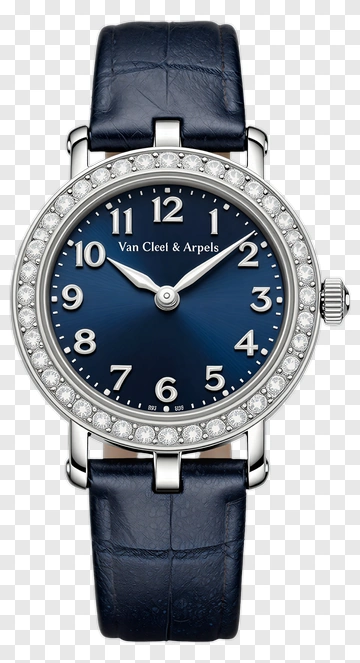 Elegant Van Cleef & Arpels Watch With Blue Dial PNG