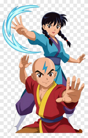 Animated Characters Performing Martial Arts PNG