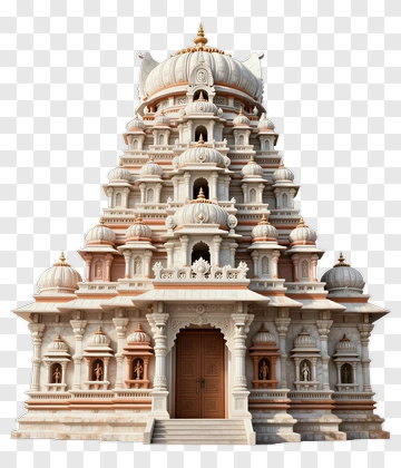 Ornate Hindu Temple Structure PNG