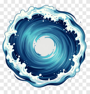 Swirling Ocean Wave Illustration PNG