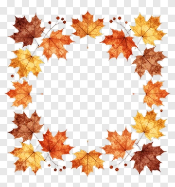 Autumn Leaf Frame PNG