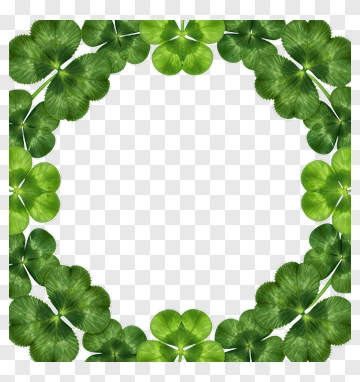 Green Clover Leaf Frame PNG