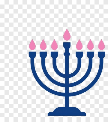 Menorah With Pink Candles PNG