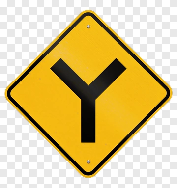 Y-Shaped Traffic Sign PNG