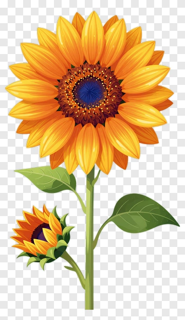 Sunflower With Bud PNG