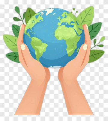 Hands Holding A Globe Surrounded By Leaves PNG
