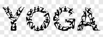 Yoga Word Art With Poses PNG