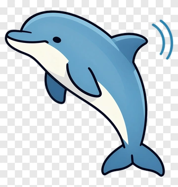 Cartoon Dolphin Jumping PNG