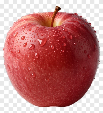 Red Apple With Water Droplets PNG