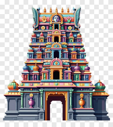 Colorful Temple Structure PNG