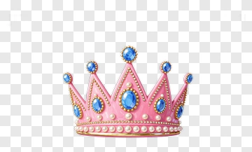 Pink Crown With Blue Jewels PNG