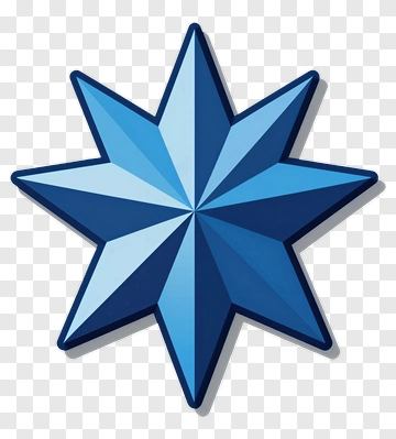 3D Blue Star Shape PNG