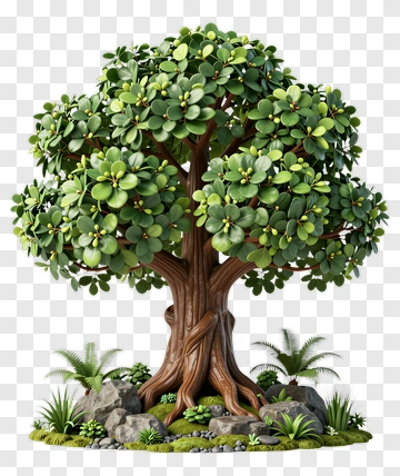 3D Tree With Lush Green Foliage PNG