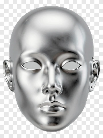 Realistic Silver Mannequin Face PNG