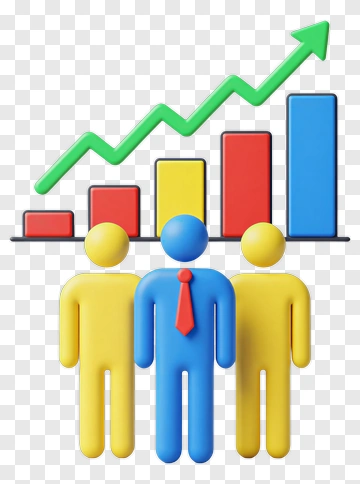 Business Team With Growth Chart PNG