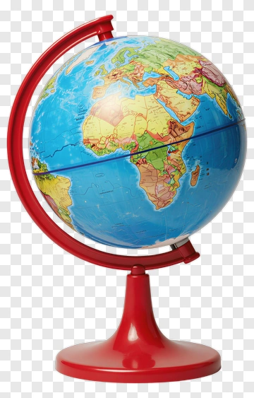 Globe On Red Stand PNG