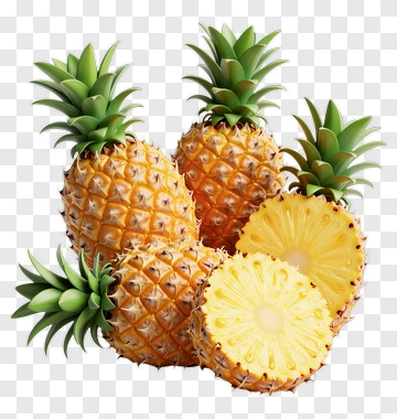 Fresh Pineapples With Slices PNG