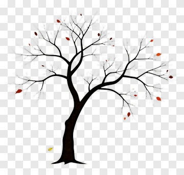 Bare Tree With Autumn Leaves PNG