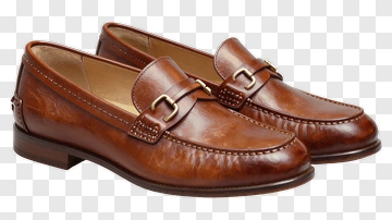 Brown Leather Loafers With Buckle PNG