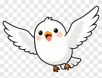 Cartoon Bird Flying With A Happy Expression PNG
