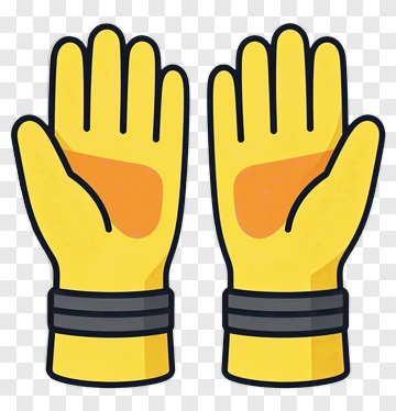 Cartoon Yellow Gloves PNG