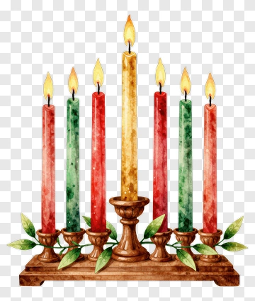 Colorful Hanukkah Menorah With Candles PNG