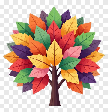 Colorful Tree With Autumn Leaves PNG