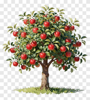 Apple Tree With Red Apples PNG