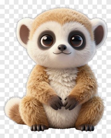 Cute Cartoon Baby Meerkat Sitting PNG