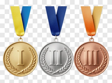 Medals With First, Second, And Third Place Ribbons PNG