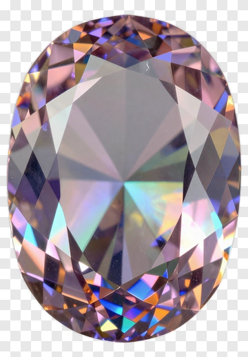 Faceted Gemstone With Colorful Reflections PNG