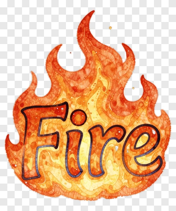 Colorful Fire Illustration PNG