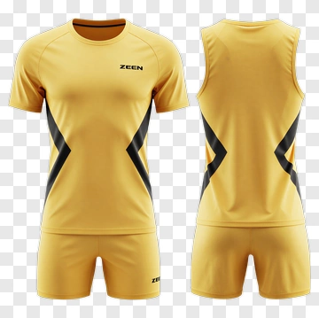 Yellow Sports Jersey With Black Accents PNG