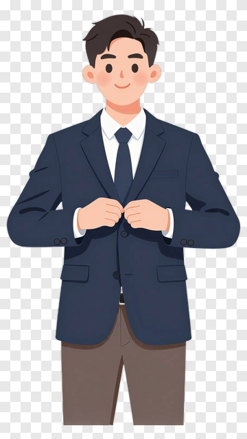 Businessman Adjusting Suit Jacket PNG