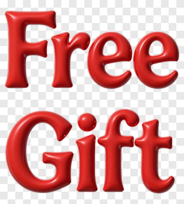 Free Gift Text PNG