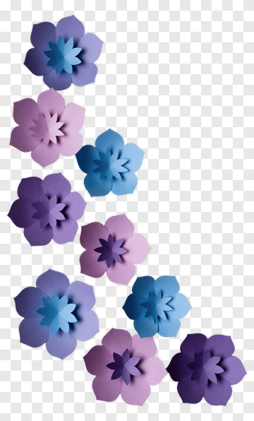 Colorful Paper Flowers PNG