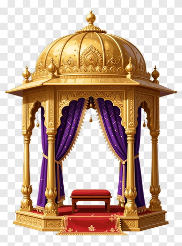 Golden Pavilion With Purple Drapes PNG
