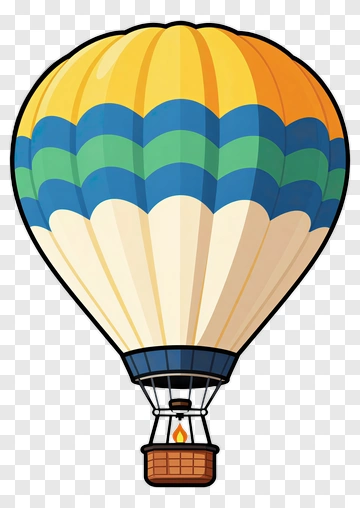Colorful Hot Air Balloon PNG