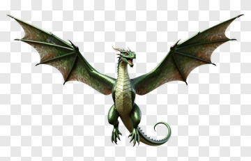 Green Dragon With Outstretched Wings PNG
