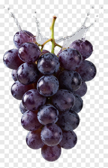 Fresh Grapes With Water Splash PNG