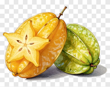 Star Fruit And Green Carambola PNG