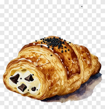 Chocolate Croissant With Black Seeds PNG